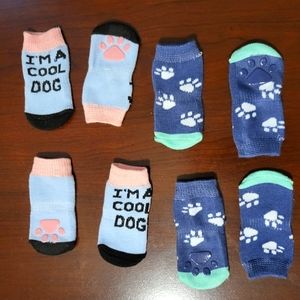 4 Pair of Non Slip Dog Socks
